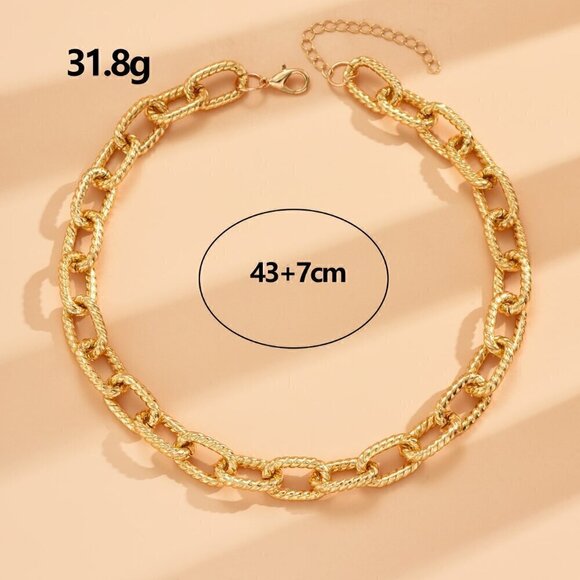 Yellow Gold Women's Minimalist Chain Necklace - Picture 3 of 3